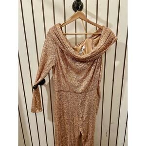 Mac Duggal Gold Sequin Mini Dress
